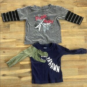 Gray and Blue Kids Long Sleeve Shirts